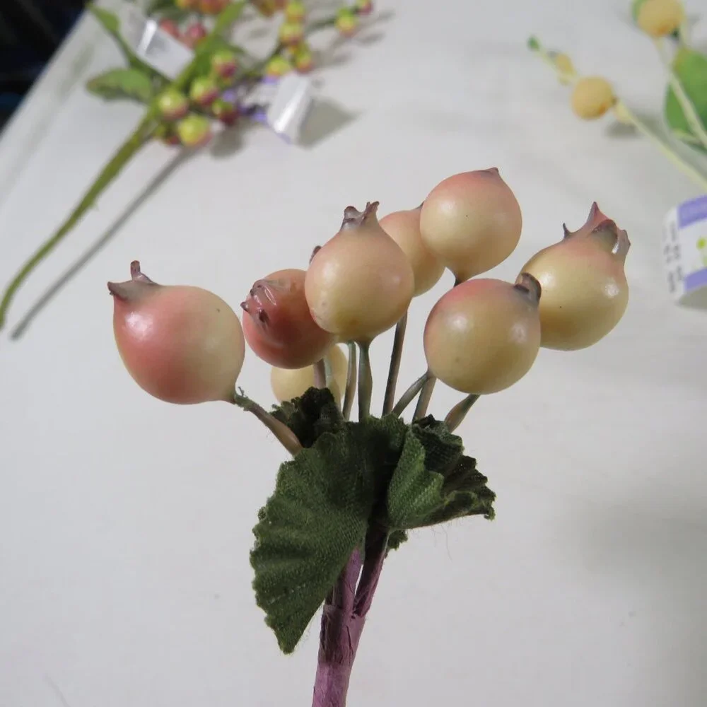 Spring Floral Berries Hips (some complete, some pieced) Pink & Peach Faux Floral